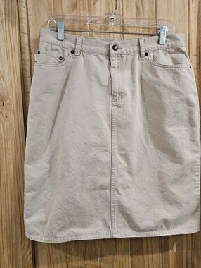 Ralph Lauren Cream High-Waist A-Line Denim Skirt